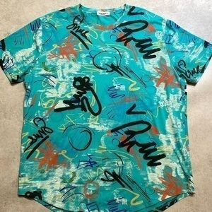 YININF men’s hipster hip-hop, short sleeve print shirt. Size XL.